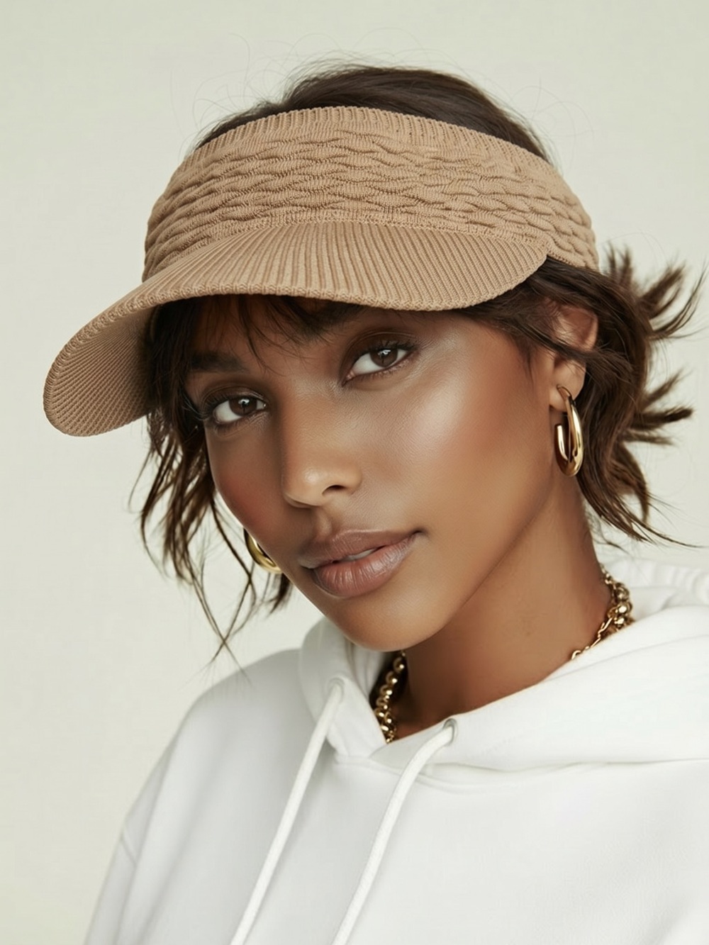 4 Pack Knit Visor Hat - Women's Casual Sun Visor - Picture 5 of 13